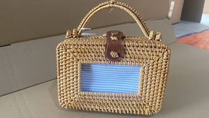 Wholesales Price Best Quality With <b>Rattan</b> Bag With Cotton Fabric Designer Bags Handmade From Best Supplier in Vietnam - Product Image 5