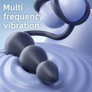 <span class=keywords><strong>Anal</strong></span> Plug Perlen Sexspielzeug Doppel ringe Verzögerung Ejakulation schloss Fernbedienung Backdoor Prostata Massage Vibrations trainer für Männer - Product Image 3