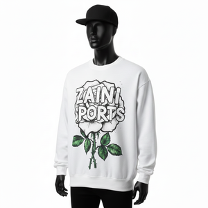 Sudadera de Hombre de Primera Calidad, 320GSM, Tela de Algodón Suave, Blanca, con Logotipo Personalizado, Impresión Serigráfica, Sudadera Básica - Product Image 4