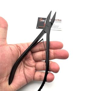 Pince à extensions de cheveux multifonctionnelle en acier inoxydable avec impression de logo personnalisée, microbilles noires, options OEM disponibles - Product Image 5