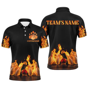 Camisetas Polo Personalizadas Sublimadas para Equipos de Bolos, Clásicas, Cómodas y Elegantes para Hombre, de Secado Rápido, Alta Calidad, 100% Poliéster - Product Image 5