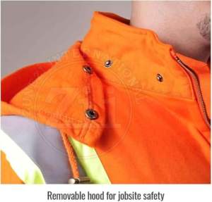 Nouvelle arrivée Veste de travail de sécurité réfléchissante personnalisée pour hommes Hiver Imperméable ANSI Classe 1 LED Flash Coton polaire Fabricant - Product Image 4