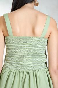 Robe courte indienne faite à la main en coton à fleurs robe d'été élégante pour femme naturelle lavable sans manches décontracté écologique - Product Image 3