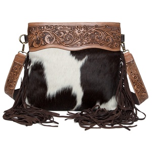 Nouveau cuir de vachette Western bohème Floral gland outil à main bandoulière sac fourre-tout couleur personnalisée fabricant prêt livraison - Product Image 1