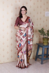 Bollywood Designer Latest Trending Heavy High On Demand Tussar Silk With digital Printed Saree Indian Exporter And <b>Supply</b> - Product Image 6