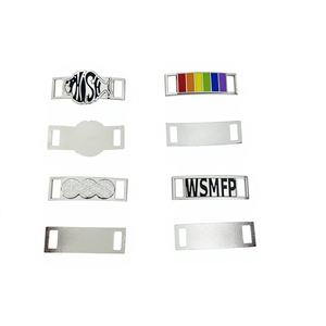 Hebilla de metal personalizada para cordones de zapatos, pin de barra con logo esmaltado y parte trasera magnética, etiqueta de nombre personalizada, accesorio promocional OEM - Product Image 1