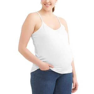 Débardeur Cami froncé sur le côté confortable pour l'allaitement de maternité chemise de grossesse extensible douce bretelles réglables respirant pour - Product Image 2