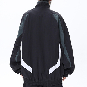 2025 New Style Custom Unisex Winter Solid Tracksuit Set 100% Nylon Custom Logo <b>Zip</b> <b>up</b> <b>Jacket</b> Nylon Windbreaker Set Tracksuit - Product Image 2