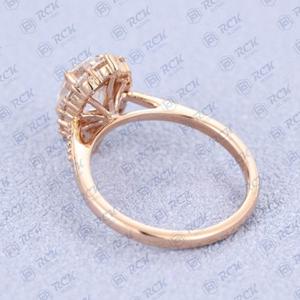 Anillo de halo de moissanita de corte ovalado TCW 1,50 para mujer para boda o fiesta, regalo de promesa de cumpleaños para ella - Product Image 4