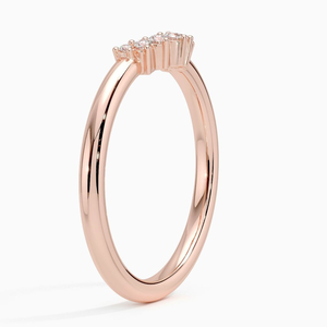 SIMPEL 10K Gold Engagement Ring with Round Cut Lab Grown Diamond Everyday Wear Curved Band Wedding <b>Gift</b> <b>for</b> <b>Her</b> - Product Image 5