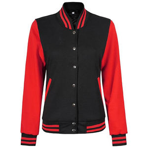 Chaqueta Universitaria de Diseño Nuevo al por Mayor para Hombre con Contraste de Color Rojo y Negro, Chaqueta Bomber de Béisbol Universitaria, Chaqueta de Invierno - Product Image 1