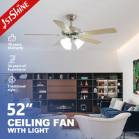 Ventilateur de plafond intelligent 1stshine avec télécommande, design moderne, efficace, assurance qualité, moteur DC, avec lumière LED
