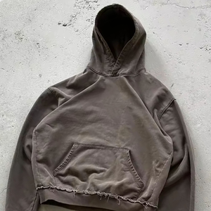 Sudadera con Capucha Personalizada de Invierno, Estilo Urbano, Estampada, Lavada, 100% Algodón, Ecológica, Transpirable, para Hombre, Negra, 450 g/m², Felpa Francesa, Estilo Vintage - Product Image 5