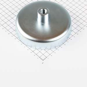 Gripper piatto in ferrite con boccola filettata Ø125x50mm - Product Image 1