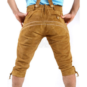 กางเกงหนังผู้ชายสไตล์ไฮสตรีทแบบสั่งทำลายสีทึบดีไซน์ใหม่ - Product Image 2