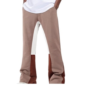 Pantalon de survêtement évasé éclaboussé décontracté pour hommes avec taille haute élastique respirant uni style de rue empilé Flare Logo personnalisé - Product Image 3
