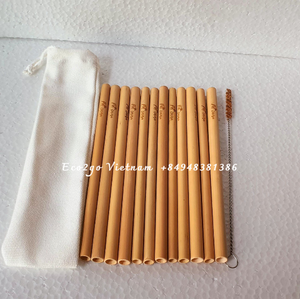 Pailles en bambou réutilisables Eco2go de haute qualité avec 3 tailles petit-moyen-logo laser jumbo gravé sur demande - Product Image 4