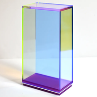 Rectangle irisé acrylique boîte taille personnalisée arc-en-ciel acrylique boîte salle de bain cuisine cosmétiques personnalisé stockage acrylique boîte