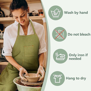 Full Coverage <b>Pottery</b> <b>Apron</b> Split Leg 100% Cotton Canvas Potter's <b>Aprons</b> with Pockets for Women Men - Product Image 4