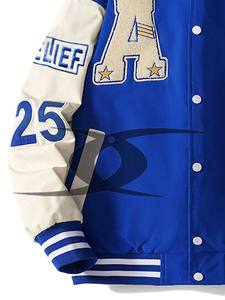 Vente en gros de vestes universitaires 100% laine pour hommes vestes Letterman de baseball personnalisées avec décoration de bouton pour l'hiver - Product Image 4