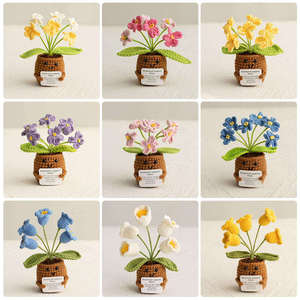 Nouvelles fleurs artificielles en crochet faites à la main 2026, plantes en pot au crochet, cadeaux pour la fête des mères et la Saint-Valentin, fleurs en pot au crochet - Product Image 2