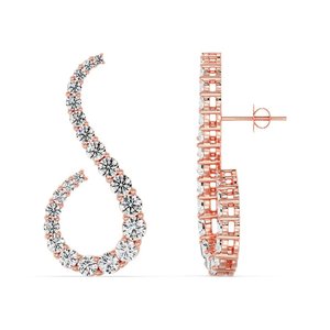 S Curve Stud <b>Earrings</b> IGI Certified Lab Grown Diamond Jewelry - Product Image 6