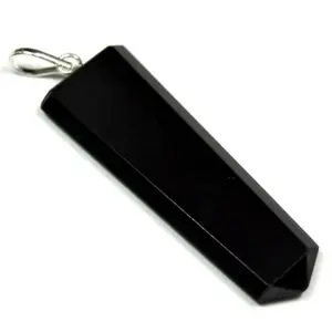 Good Quality Black Agate Flat Pencil Pendant Buy From Mariya Crystal Export : Wholesale Gemstone Pendants