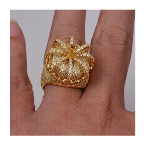 แหวนเพชรโมอิสเจียระไนทรงกลม9.00กะรัต VVS ปูชุบเงินแหวนหมั้นฮิปฮอป925สำหรับผู้ชายการตั้งค่ากรงเล็บเงินสเตอร์ลิง - Product Image 5