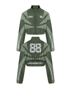 Ensemble de survêtements unisexe de grande taille personnalisé OEM veste coupe-vent en nylon pantalon de survêtement deux pièces pour le jogging coupe-vent pour femmes à vendre - Product Image 5