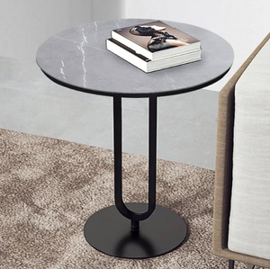 Couleur noire décor à la maison ferme haut arrondi Table d'appoint salon Accent pays Table d'angle meubles Vintage - Product Image 5