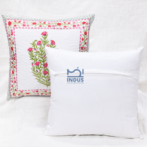 Housses de coussin en coton imprimé à la main indienne Housses de coussin matelassées Housses de coussin décoratives - Product Image 2