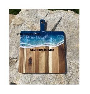 Plateau de service et planche à découper en résine et bois d'acacia planche à découper moderne au meilleur design - Product Image 1