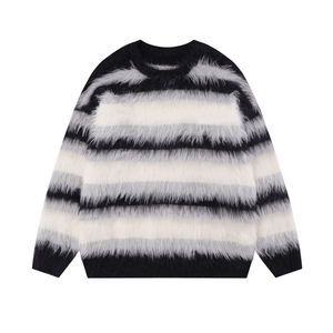 Suéter 2026 de Mohair, Suéter Combinado de Colores, Cuello en V, Manga Larga, Ajustado, Estilo Pullover, Otoño e Invierno, Nuevo, Estilo Urbano, para Hombre Musculoso - Product Image 5