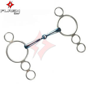 Sur mesure cheval équin 3 anneau néerlandais gag bit en acier inoxydable occidental formation peu allemand argent dressage saut culotte - Product Image 4