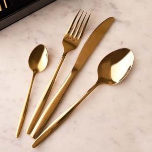 Polisseuse Vaisselle Stock Caractéristique Qualité Banquet Or Couverts Designer Personnaliser Couteau et Fourchette Cuillères Ensemble - Product Image 5