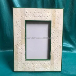 Incrustaciones de hueso pulido Artesanía de madera 6x4 Marco DE FOTOS Arte de pared Marco DE FOTOS Acentos para el hogar Arte de pared decorativo Venta de India - Product Image 1