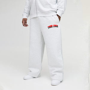 กางเกงผ้าฝ้าย100% เฮฟวีเวตสำหรับผู้ชายกางเกงวอร์มทรงถุงขนาดใหญ่แนวสตรีทแวร์กางเกงขาตรงซักได้ตามต้องการ - Product Image 4