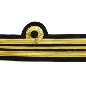 Manchettes de cérémonie de haute qualité en promotion, avec 1 boucle et 2 barres, en fil doré, pour grades de commandant - Product Image 3