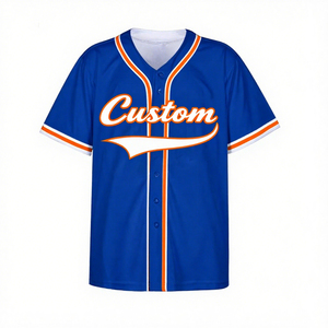 Venta al por mayor personalizado su logotipo de marca uniforme de béisbol 100% poliéster transpirable cuello en V tamaños y colores personalizados - Product Image 1