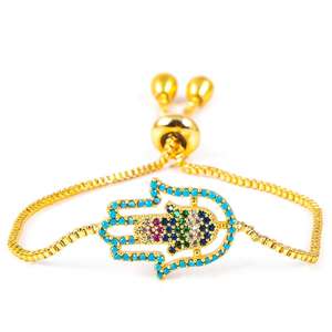 Zirkon Fashion Charm Pulseras Kaplama Fatıma El Bileklik - Product Image 1