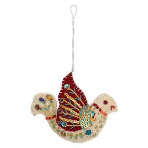 Ornement d'oiseau Zari de qualité supérieure |   Décoration suspendue artisanale en fil métallique et perles pour mariages, festivals et décoration intérieure - Product Image 3