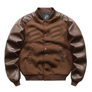 Fournisseur personnalisé de veste universitaire Pakistan Veste universitaire pour hommes Path Broderie Lettre pour homme Manches en cuir Vestes surdimensionnées - Product Image 4