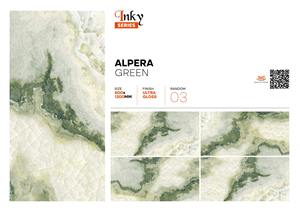 Carreaux Vitrifiés en Porcelaine Brillante de 600x1200mm, Finition Ultra Brillante, Vert Alpera, 60x120 cm, pour Chambre à Coucher de Luxe, Salon - Product Image 2