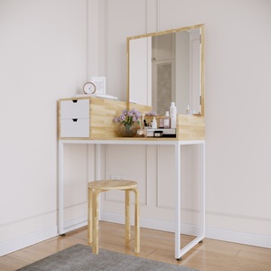 Minimalist Wooden Dressing <b>Table</b> with Lighted <b>Mirror</b> BTD68014 for Bedroom or Hotel Use Simple Makeup Vanity with Drawers - Product Image 2