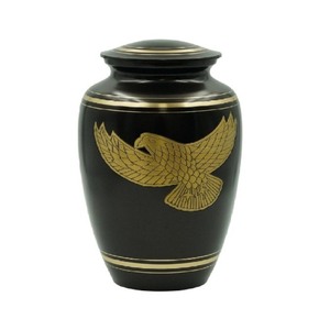 โกศทองเหลืองสำหรับเผาเถ้ากระดูกสีฟ้าและสีฟ้าสำหรับงานศพของมนุษย์ - Product Image 3