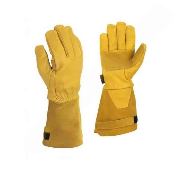 Fire Master Gauntlet Gloves Flame Retardant Fireman Professional Cut Resistant Long Gauntlet Leather Gloves From Pakistan