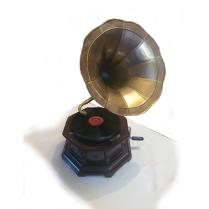 Gramófono moderno de cobre y madera para decoración del hogar, hotel, oficina, obra maestra antigua para los mejores regalos únicos, decoración al por mayor 2023 - Product Image 5