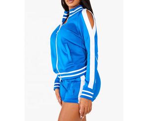 <b>Women's</b> Plus Size Zip-Up Track Suit Custom Logo Wholesale Streetwear <b>Short</b> Set for Summer Jogging 2 Piece <b>Women's</b> Jogging Suits - Product Image 2