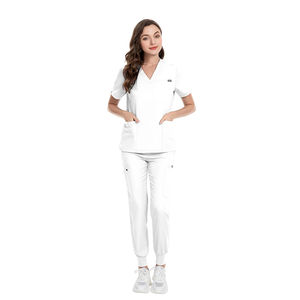 Vente en gros d'uniformes unisexes 100% coton Ensembles personnalisés médecin et infirmière Conception de Offre Spéciale anti-rides à 5 poches - Product Image 2