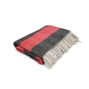 Manta a rayas de espiga de calidad superior en rojo y azul perfecta para la decoración del hogar - Product Image 4